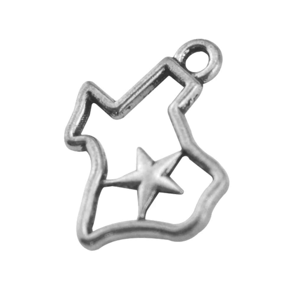 My shape Star подвеска из цинкового сплава с выемкой техасской карты шармов со