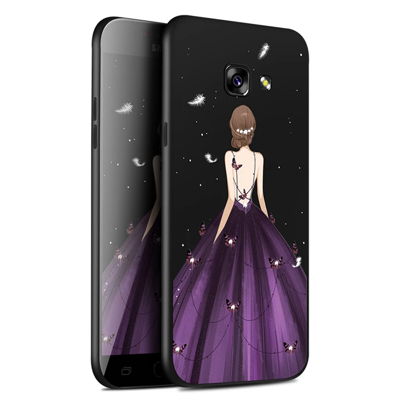 Красивые фиолетовые Чехлы под платье для Samsung Galaxy A5 2017 чехол Роскошный рельефный
