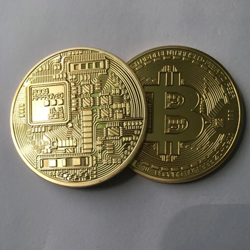 100 шт классический BTC Биткоин 24K настоящий позолоченный значок 40 мм интернет тема Сувенир Коллекционные украшения монеты