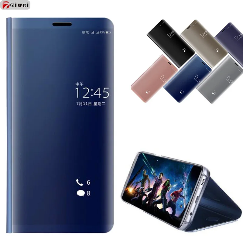 Роскошный зеркальный флип-чехол для Huawei P Smart кожаный чехол-подставка 2017 чехол