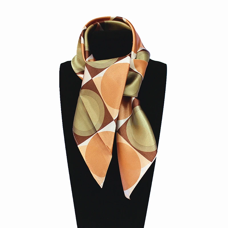 60 см * женский 2017 Новый Модный имитация шелка кофе в горошек Круглый Печатный