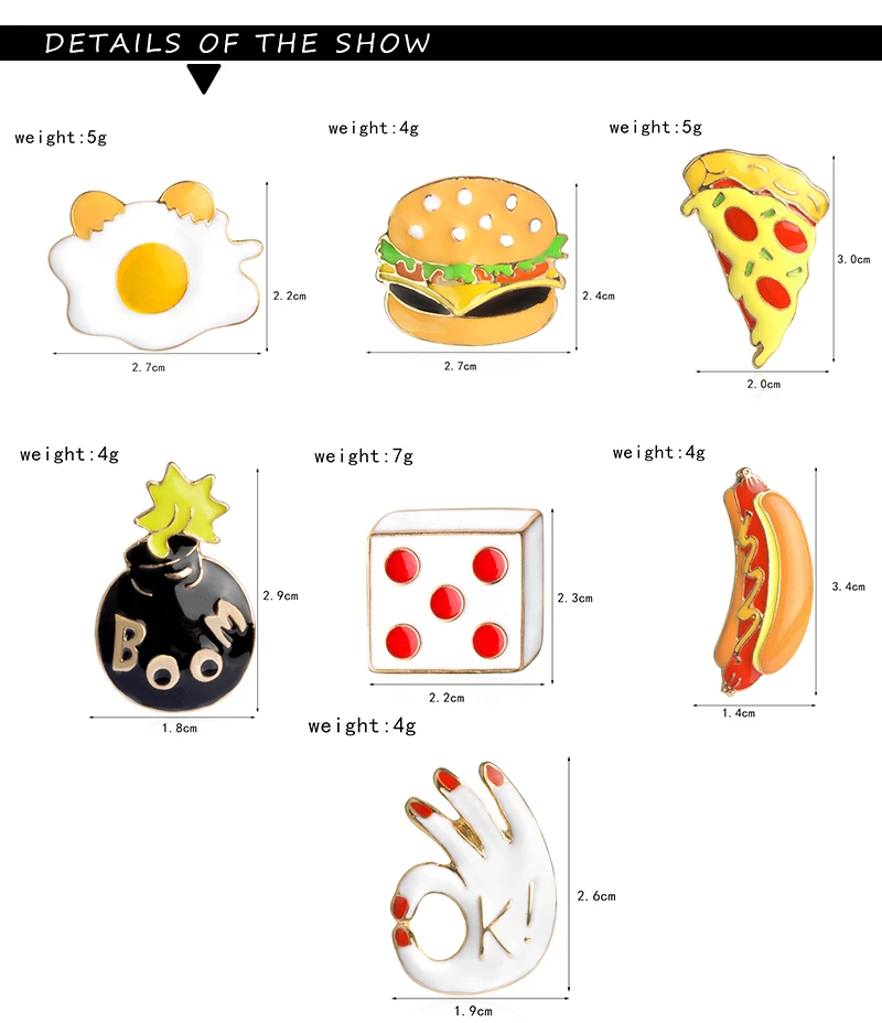 Пицца гамбургер хот догов изображением вареных яиц кости ок бум брошь джинсы