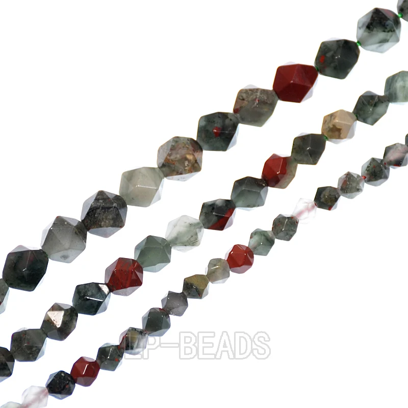 Натуральный камень в форме крови 24 граненые полигоны драгоценные камни бусины