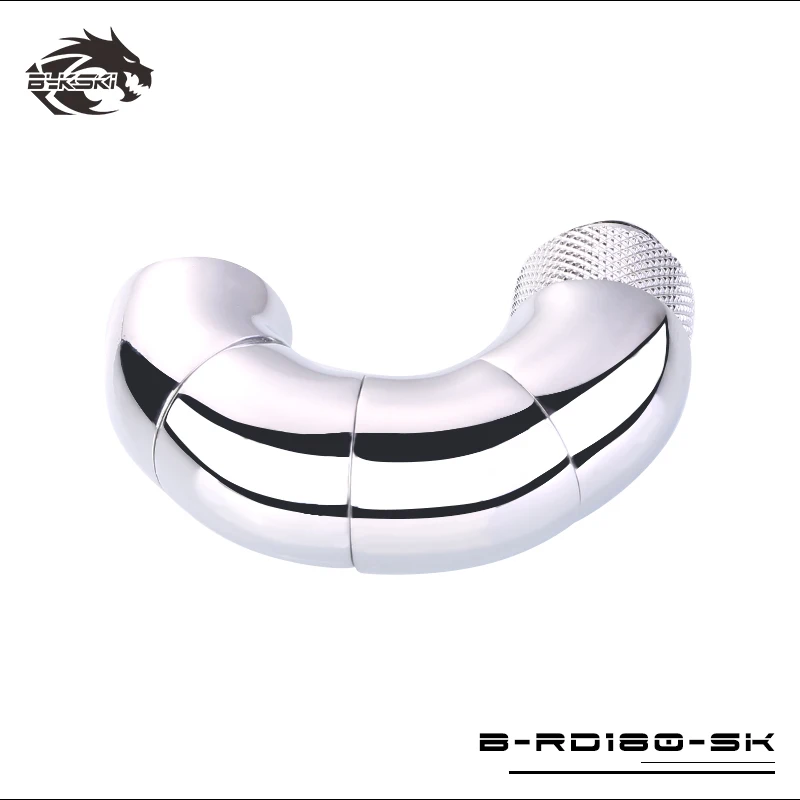 BYKSKI G1/4 ''резьба 180 градусов Поворотный фитинг адаптер Вращающийся на 180 градусов водяное охлаждение металлические переходники B-RD180-SK