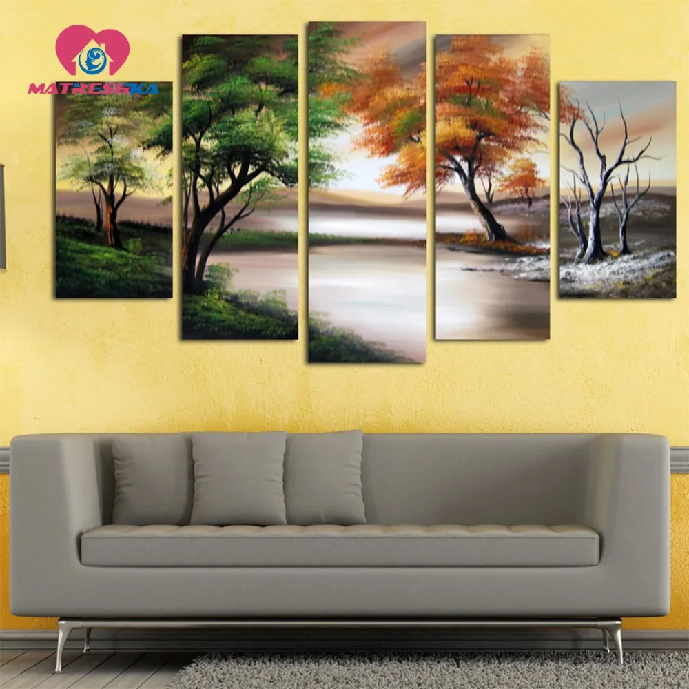 Модульная фресок по индивидуальному заказу вышитые алмазами пейзажи картина