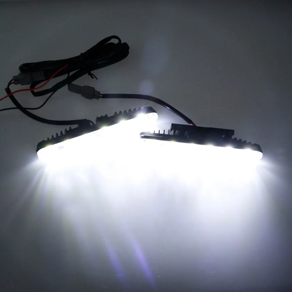 GEETANS 2 шт. 6LED DRL аксессуары для стайлинга автомобилей светильник s Hi/Lo луч Универсальный водонепроницаемый для авто противотуманный светильник супер яркий 12 в 6000 К AB