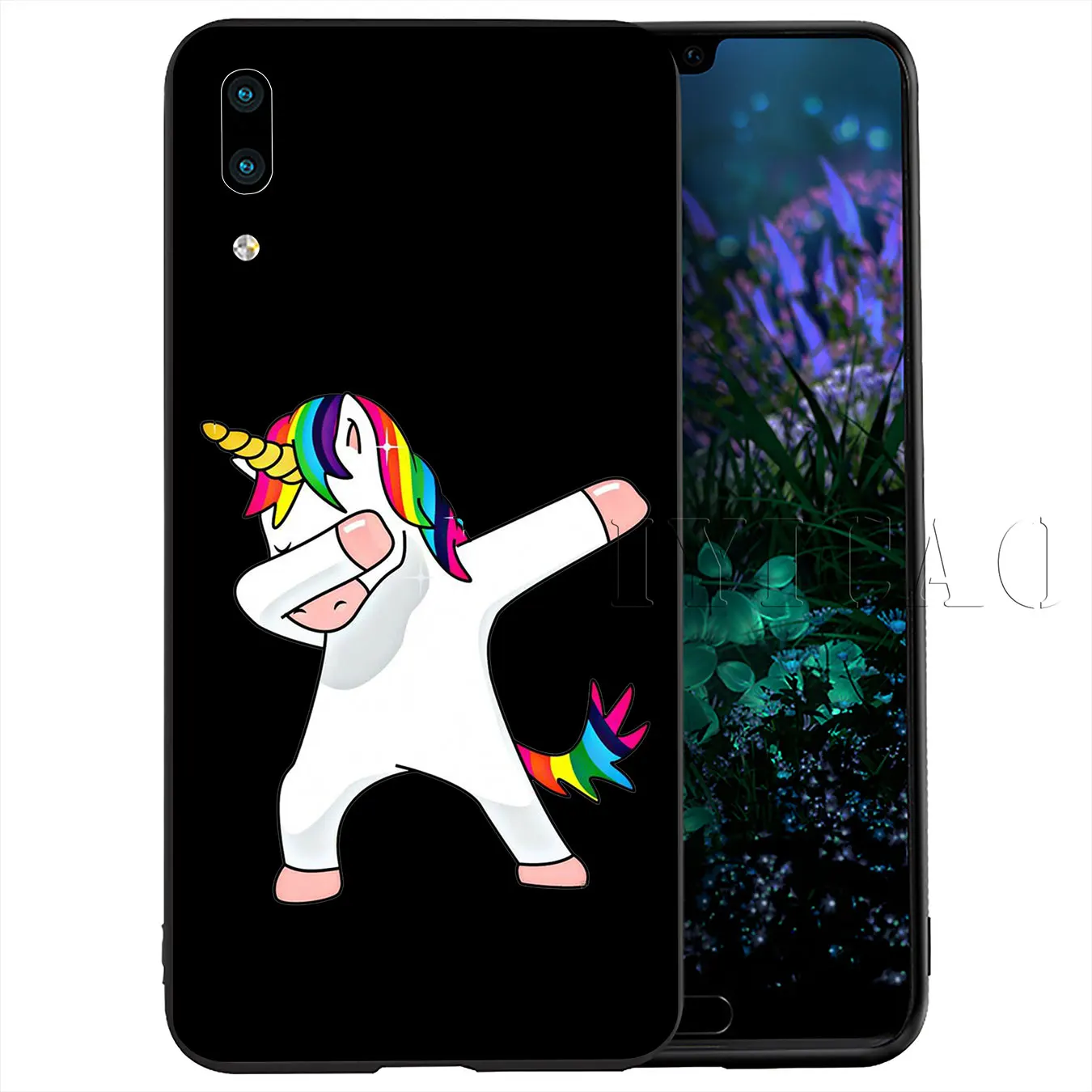 Мягкий силиконовый чехол для телефона IYICAO Dinosaur Unicorn Для Huawei Y9 Y7 Y6 Prime 2019 Honor 20 8C 8X 8 9