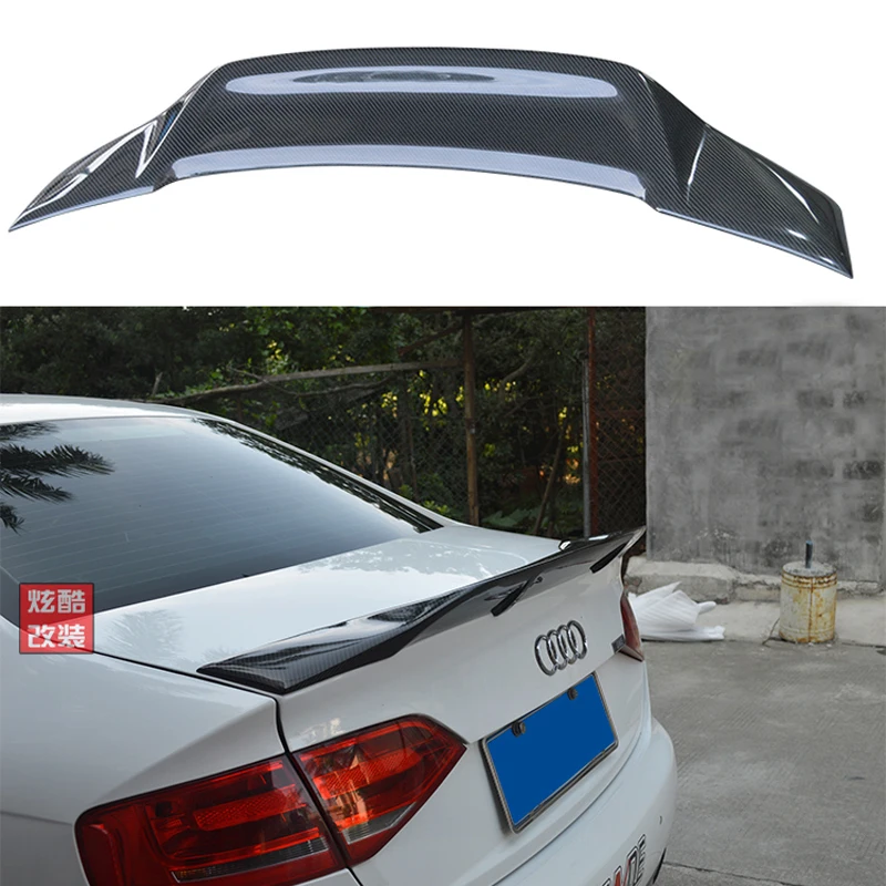 Спойлер для Audi A4 B8 b8 5 задний спойлер багажника из углеродного волокна 2009 2012 R