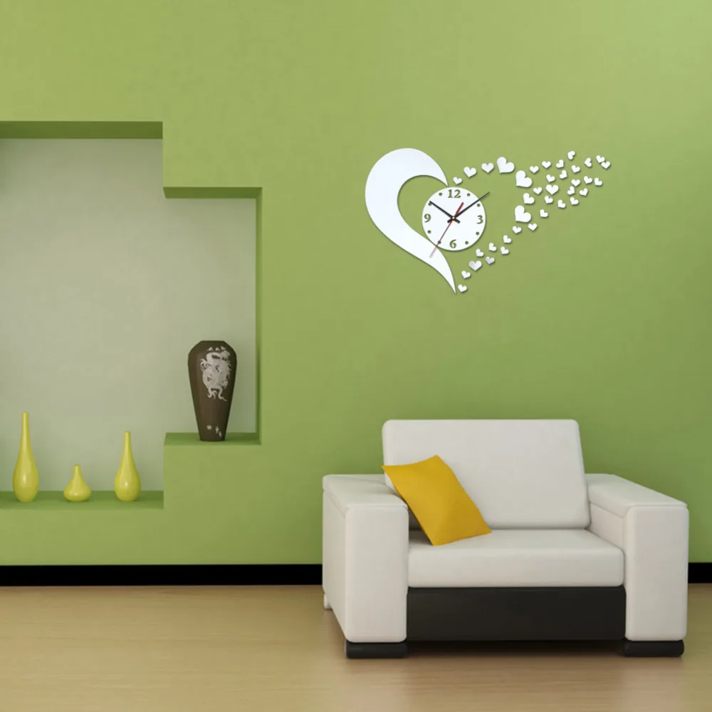 Home decor старинные современный diy 3d декоративные зеркала настенные часы sticker для