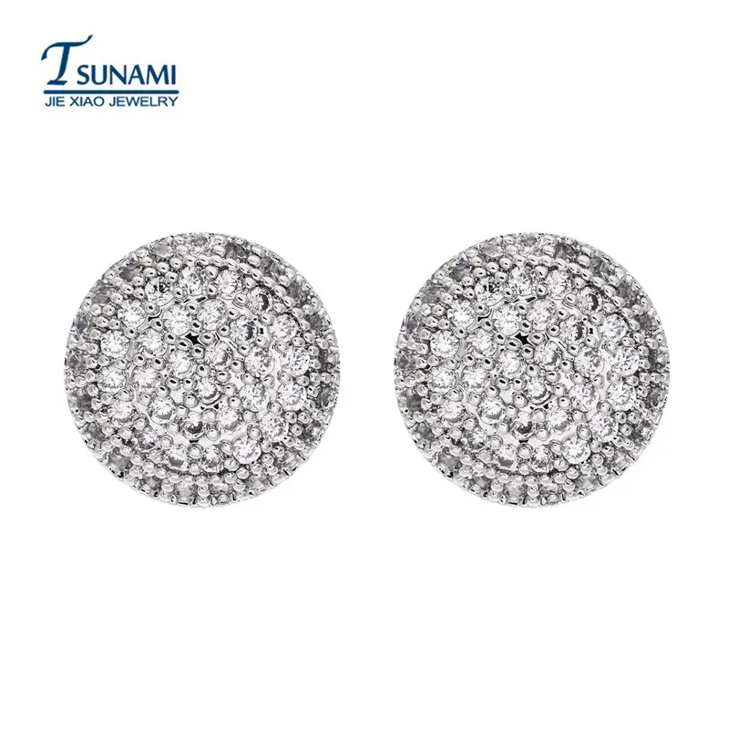 platinum plating Роскошные миниатюрный круглый циркон серьги Дизайн модные ювелирные изделия циркон серьги для женщин/девочек er-105 - Окраска металла: platinum plating