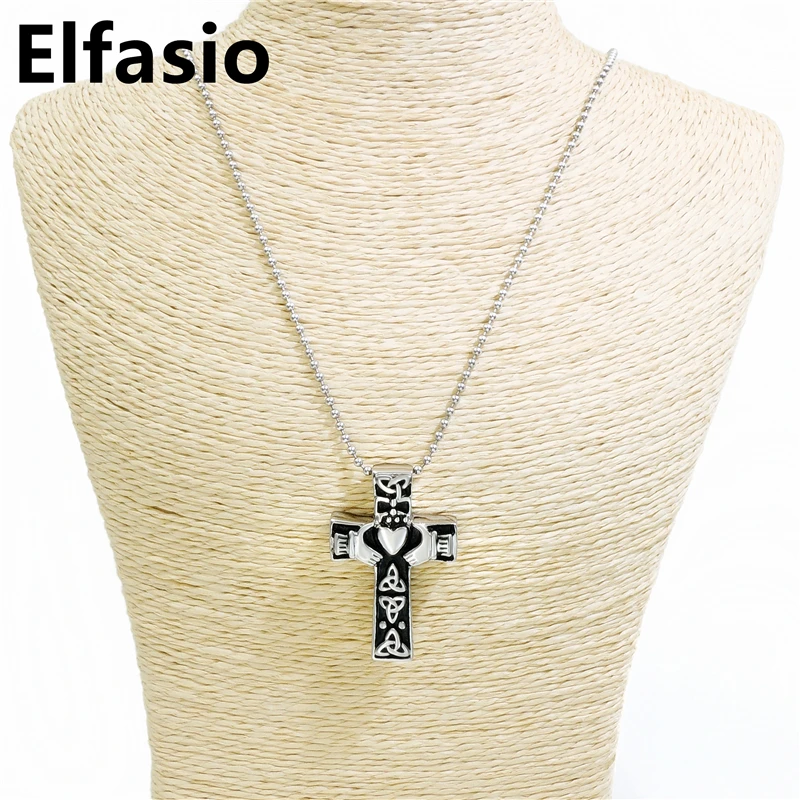 Кельтский кладагский крест Ирландское сердце женская подвеска из нержавеющей