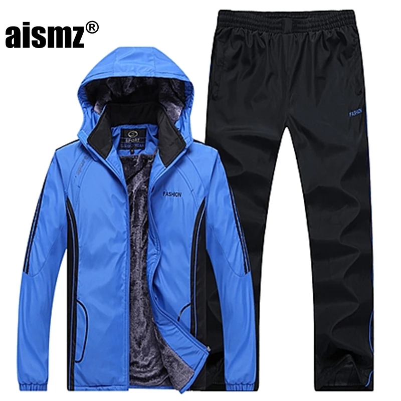 Aismz мужские комплекты спортивной одежды Moleton бархатный мужской костюм с