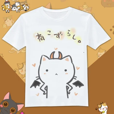 13 Повседневная футболка для девочек с круглым вырезом для Neko Atsume, милые футболки с котами, женские летние футболки с короткими рукавами - Цвет: 13
