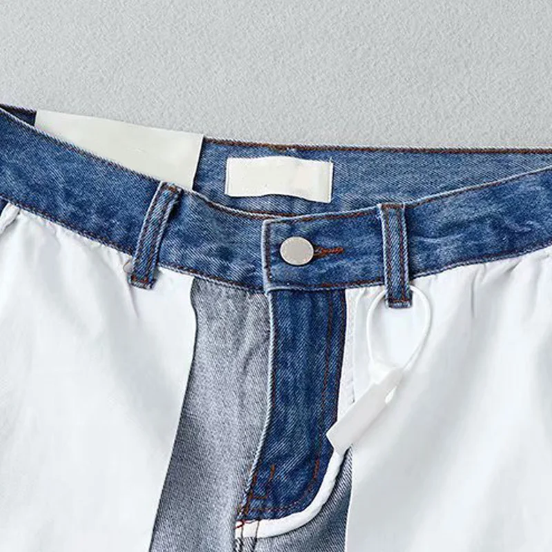 Летние джинсовые шорты GOPLUS винтажные Лоскутные с высокой талией и обратным