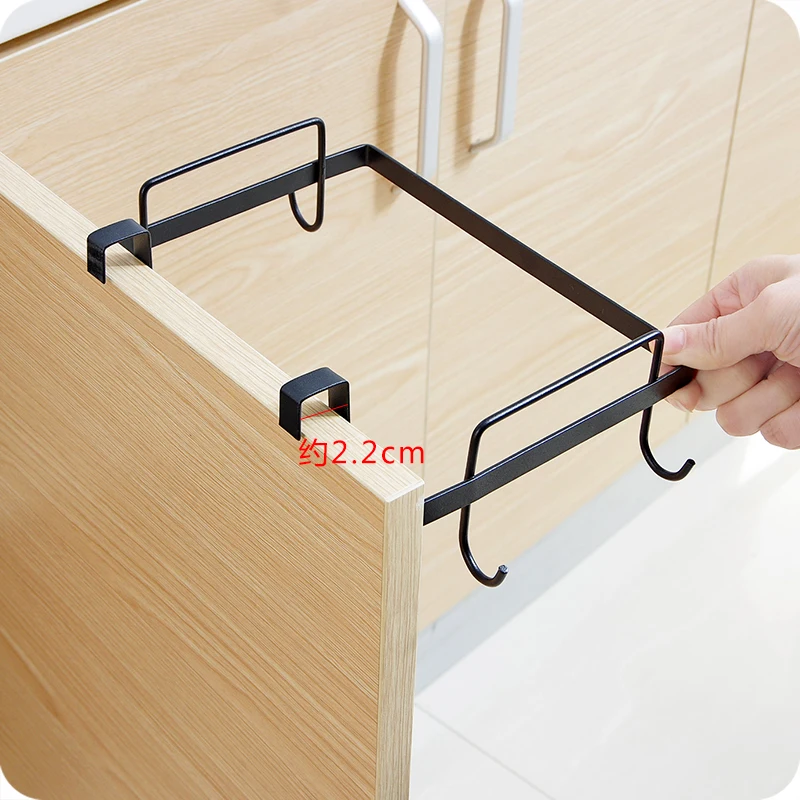 Door-back Iron Garbage Storage Rack Kitchen Cabinet-mounted Bag Shelf Towel Holder Tool | Дом и сад