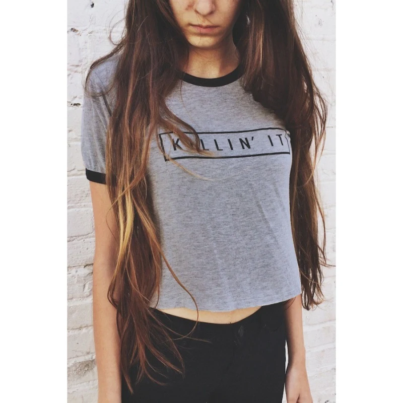 Женская свободная футболка с коротким рукавом свободного покроя | одежда