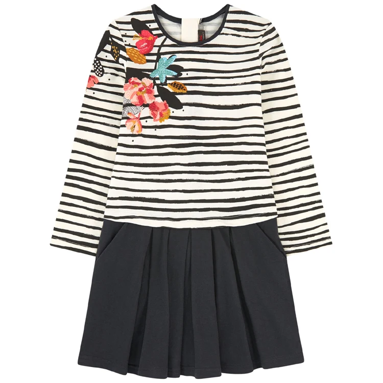 

2017 girl full O-neck dress