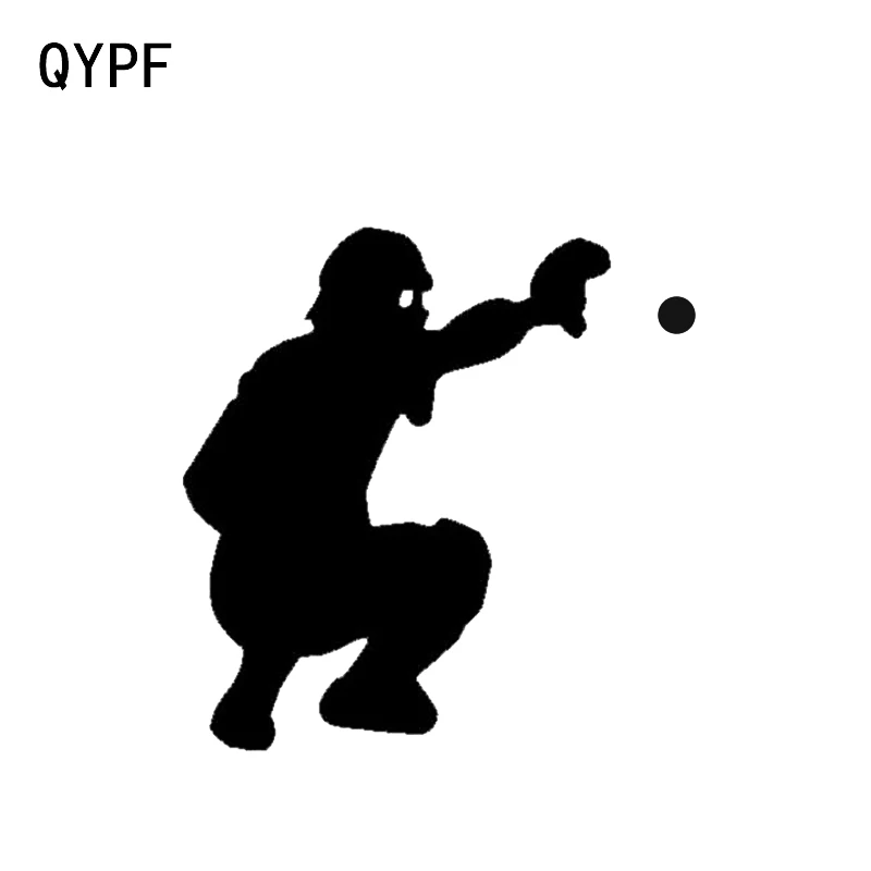 

QYPF 11.8*12CM Lovely Cartoon Baseball Car Stickers Silhouette Vinyl C16-0608