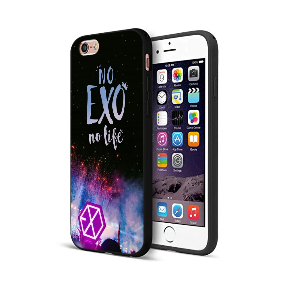Черный чехол из ТПУ для iphone 5 5s SE 2020 6 6s 7 8 plus x 10 XR XS 11 pro MAX Kpop exo Lucky one|Бамперы| |