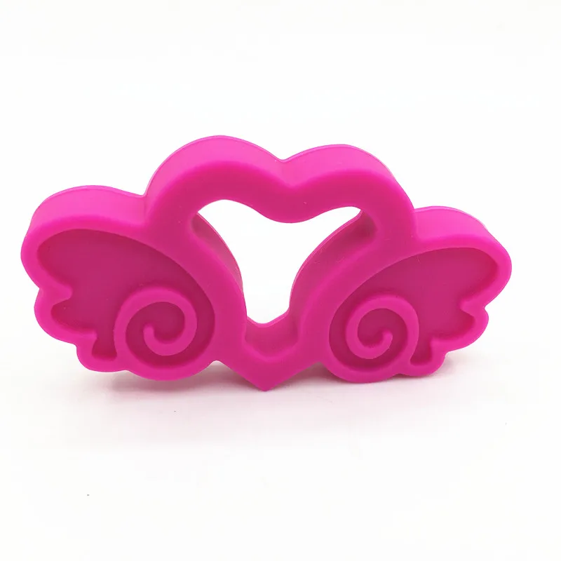hot pink Мини красочные силиконовые бусины ювелирные изделия кремния детские зубные кольца силиконовые жевательные бусины, Еда Золото diy бусины подвесной Прорезыватель для зубов - Цвет: hot pink
