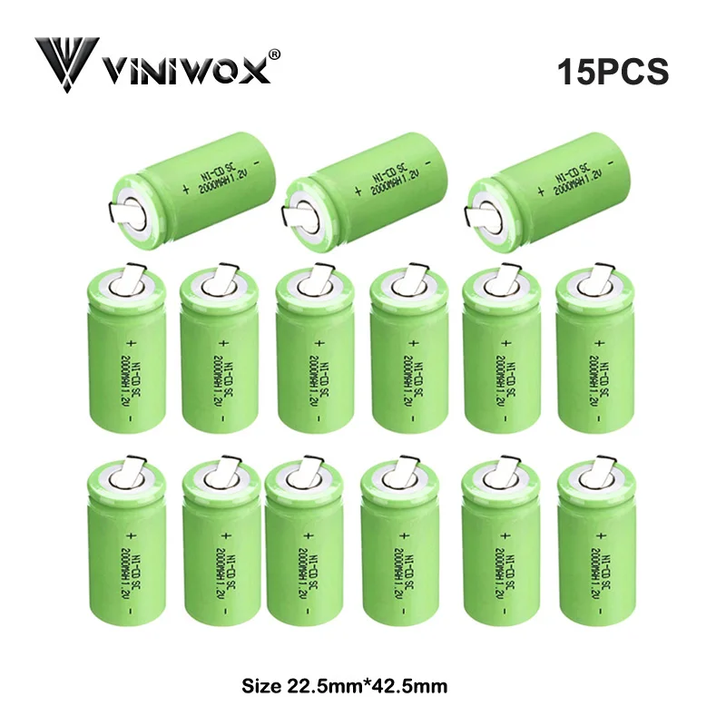 Настоящий никель кадмиевый аккумулятор 1 2 В 2000 мАч SC перезаряжаемый для Makita Bosch