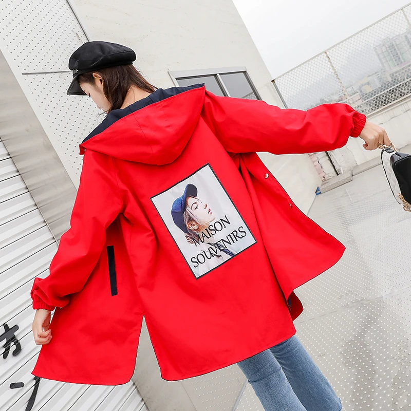 Весна 2020 модная новинка ветровка с капюшоном для девочек осеннее пальто размера