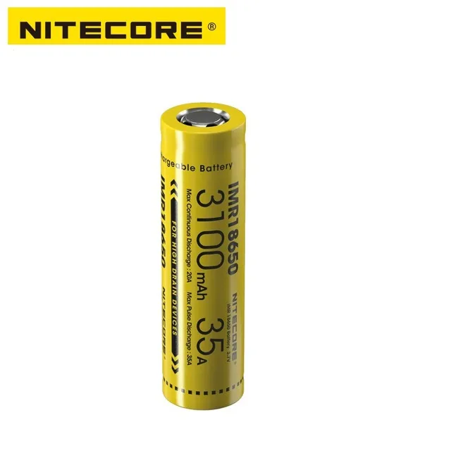 1 шт Nitecore IMR18650 3100 mAh 35A 3,7 V Плоская верхняя аккумуляторная батарея