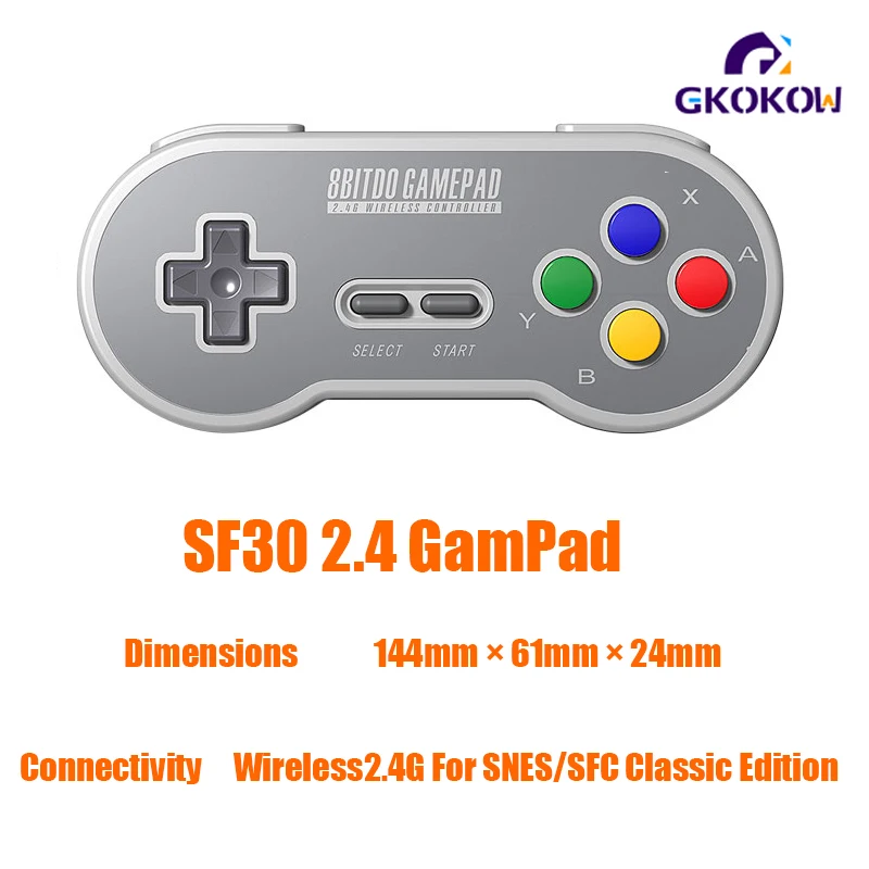 8 битдо SF30/SN30 Pro 2 4G USB Беспроводной и Bluetooth контроллер геймпад для SNES Classic Edition