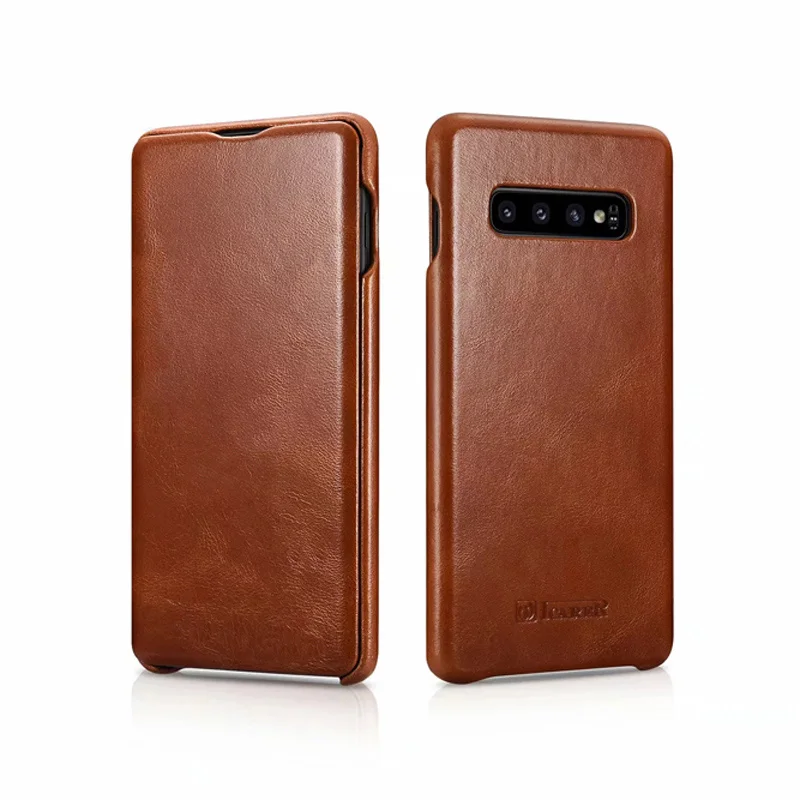 Роскошный деловой чехол из натуральной кожи в стиле ретро для samsung Galaxy S8, S9, S10 Plus, S10e, Note 9, 8, Fundas, откидная крышка, оболочка - Цвет: Коричневый