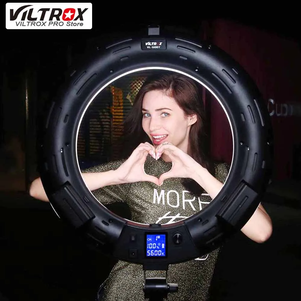 Беспроводной светодиодный светильник Viltrox дистанционный с кольцом 3300K ~ 5600K для