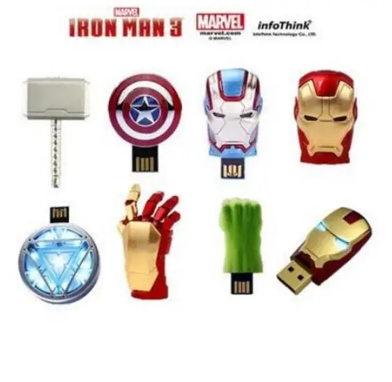 USB 2,0 флеш-накопитель супер Мстители 8 ГБ 16 ГБ 32 ГБ 64 Гб Железный человек Америка Капитан Молот Халк USB флеш-карта памяти