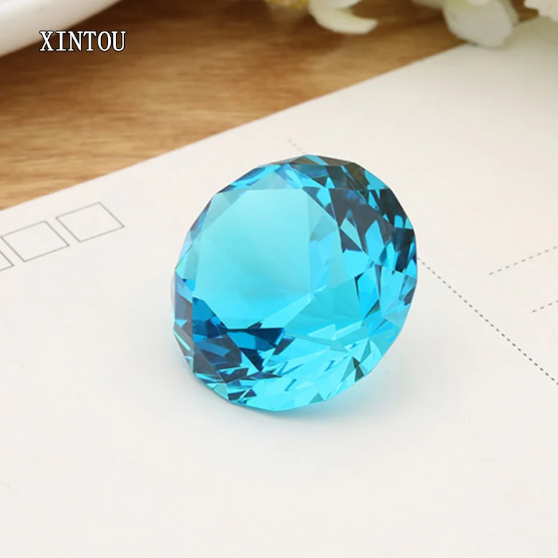 Sky Blue XINTOU 2 см/0,79 дюйма Огранка Кристалл Алмаз стекло миниатюрные алмазы пресс-папье свадебные украшения домашний декор товары и подарок - Цвет: Sky Blue