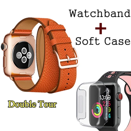 Ремешок с пряжкой из розового золота для Apple Watch, ремешок 38 мм, 42 мм, 44 мм, 42 мм, Свифт, кожаный браслет с одной петлей для iWatch, серия 5, 4, 3 - Цвет ремешка: Orange