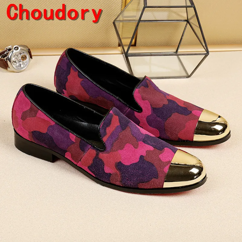 Бархатные Лоферы Choudory золотистая Классическая обувь мужские элегантные слипоны