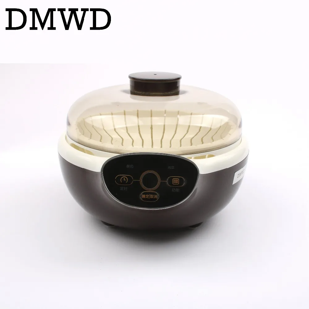 DMWD Бытовая Автоматическая электрическая Йогуртница микрокомпьютер синхронизации Leben кислота natto ферментная машина керамика 8 чашек ЕС США
