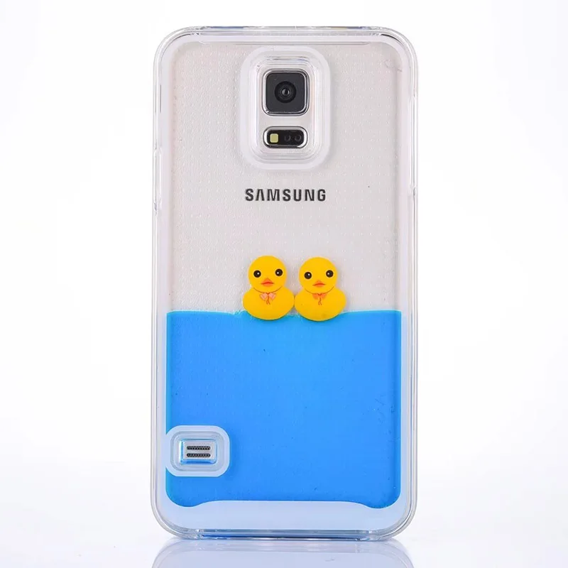 Синий Vonada/милый чехол для samsung Galaxy S5, уникальный плавучий плавательный жидкий резиновый утиный синий водный ПК Жесткий Чехол для телефона, чехол - Цвет: Синий
