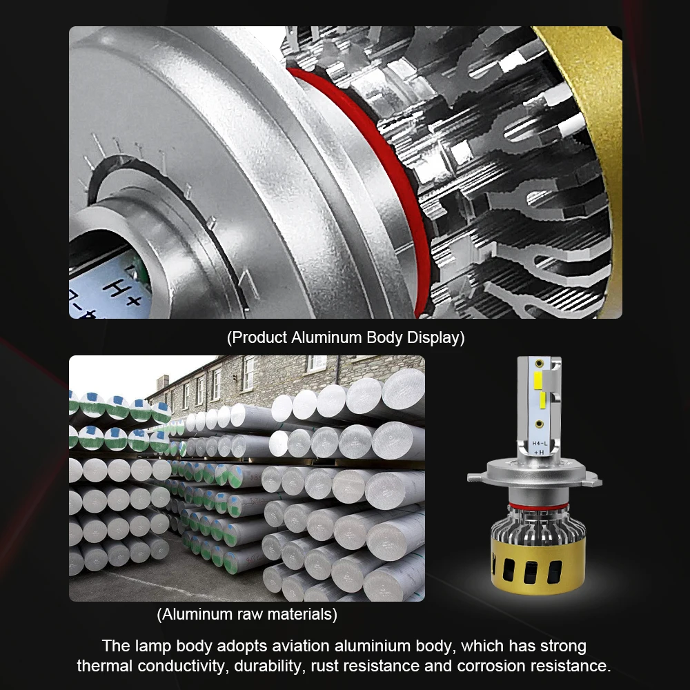 Лампа для автомобильных фар roadsun светодиодный светильник H7 H4 H11 H1 9005 9006 HB3 72 Вт 4300 К