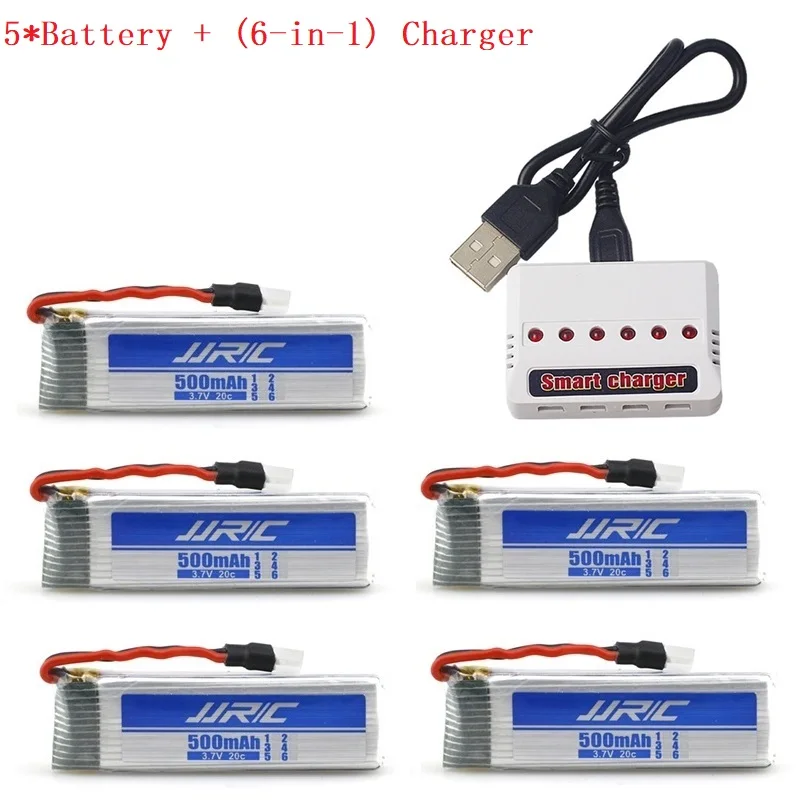 7 шт./компл. 3 v 500mAh 20c для JJPC H37 E50 E50S T37 ELFIE Дрон RC вертолетный Липо батарея и 5 в 1