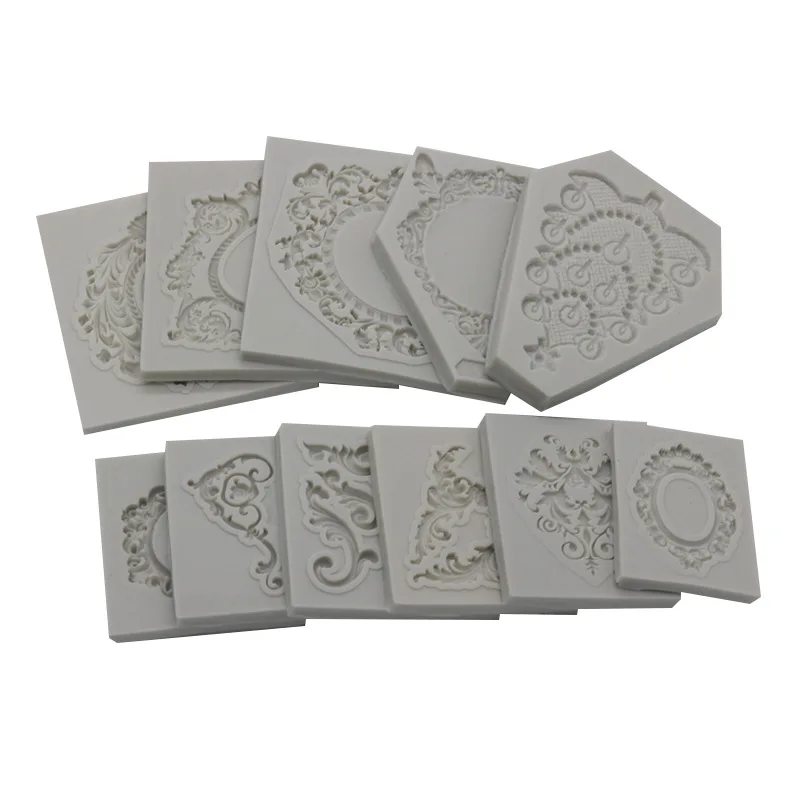 

Many retro border photo frame molds hollowed out relief sugar decoration baking mould