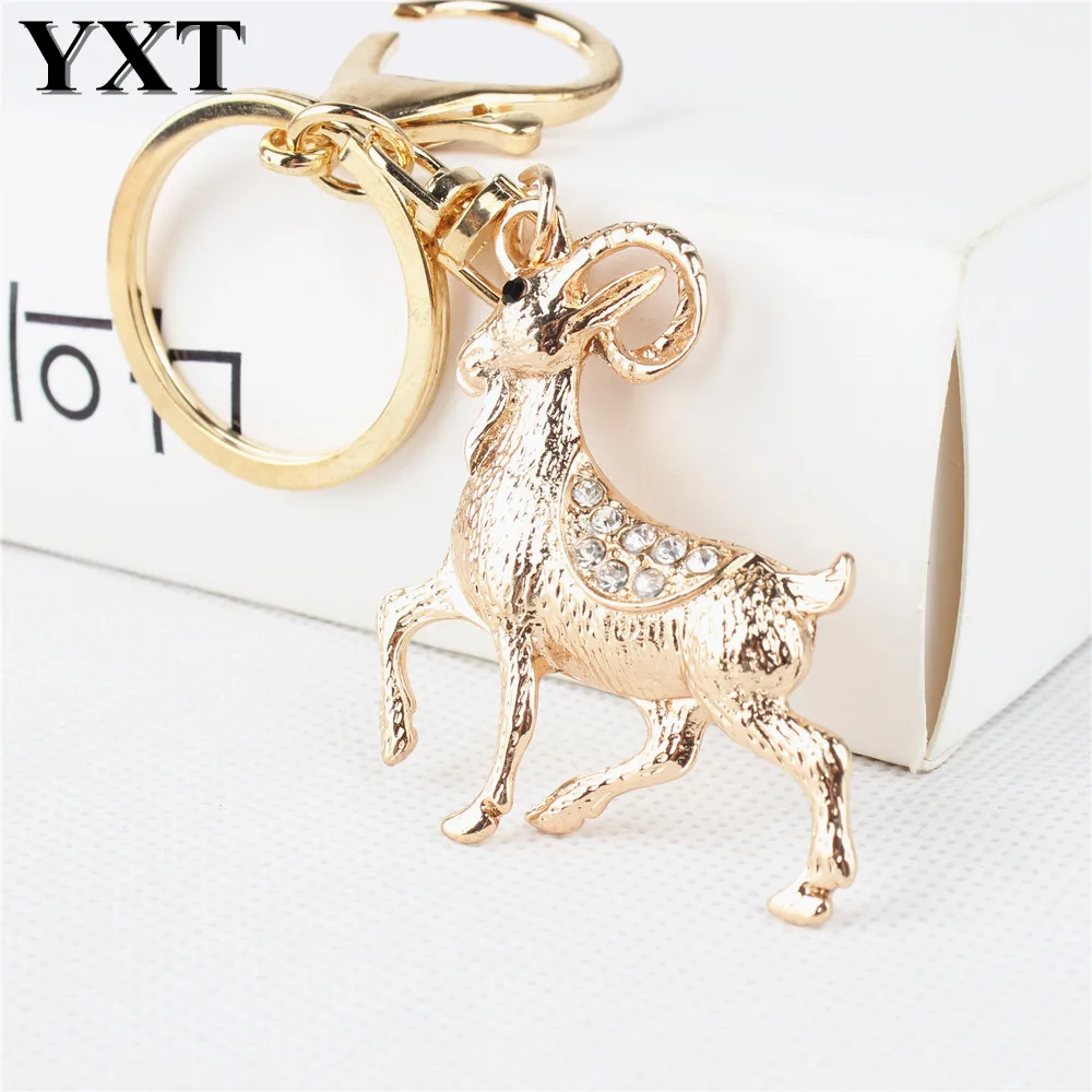 Золотой Зодиак козья овца новый милый Кристалл Стразы Шарм кулон кошелек сумка