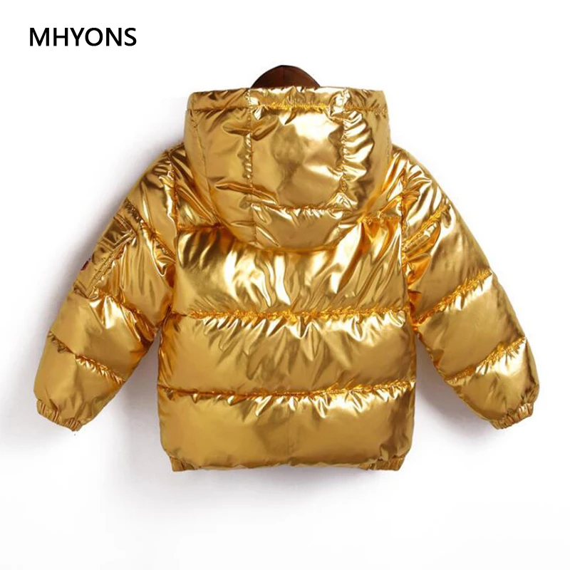 MHYONS Girl Winter Coat 2018 New Autumn Soft Jacket For Boys Children Kids Hooded Warm Outerwear Cool Golden Silver Coats |