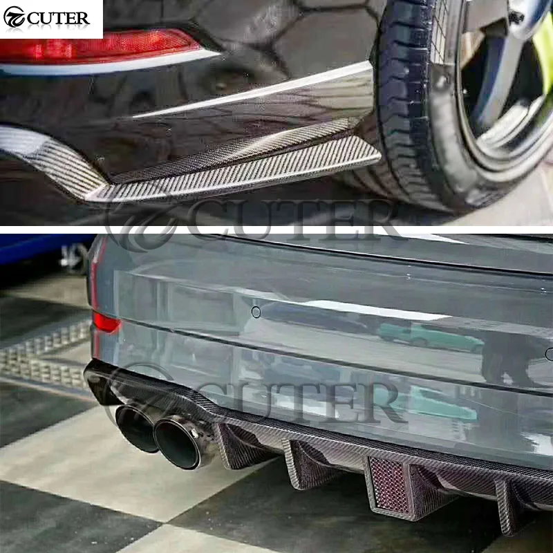 Губа диффузора заднего бампера из углеродного волокна A3 со светодиодный ными