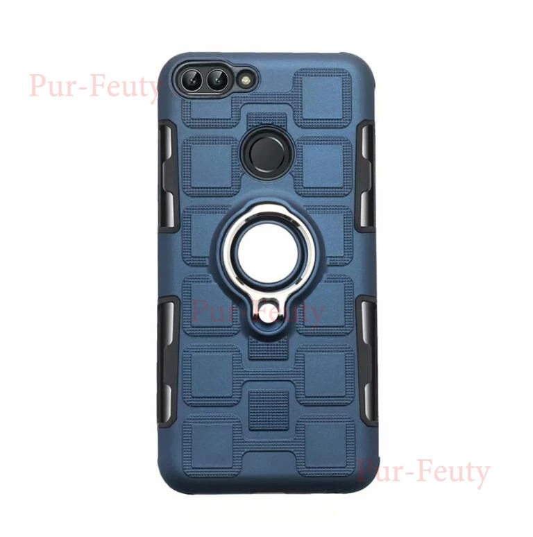 Royal Blue Чехол для huawei P Smart FIG LX1 LA1, противоударный силиконовый чехол-подставка с кольцом, высококачественный модный тонкий чехол-накладка для huawei Enjoy 7S - Цвет: Royal Blue