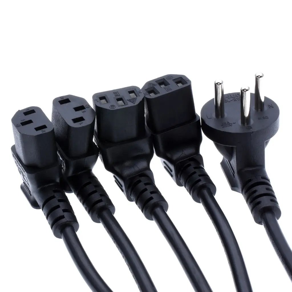 Штепсельная Вилка с 3 контактным разъемом для IEC C13 PDU кабель питания углом наклона