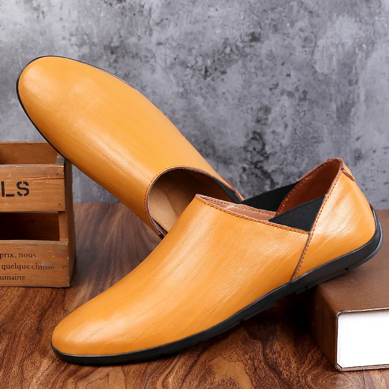 Ручной работы Из Натуральной Кожи мужские Квартиры Повседневная Haap Вс Бренд