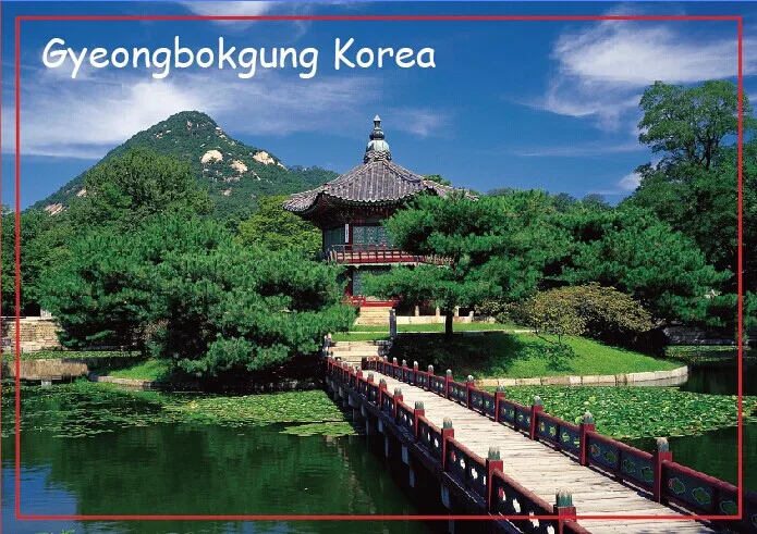 

Tourist souvenir Refrigerator Magnets memories,Hyangwonjeong Pavilion in Gyeongbokgung, Korea Tourist Rigid Magnets 20638