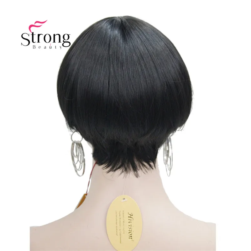 StrongBeauty короткий прямой фиолетовый выделенный боб с челкой синтетический парик выбор цвета