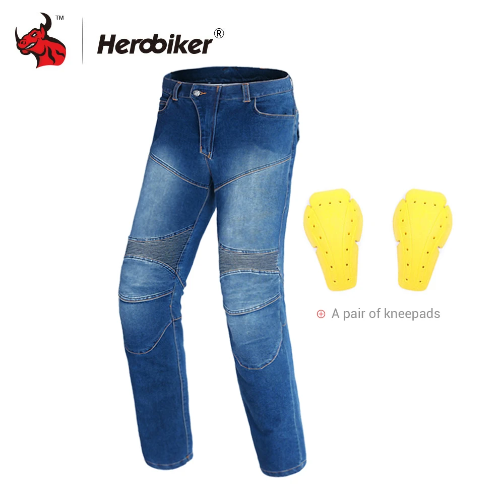 HEROBIKER мотоциклетные брюки мужские мотоциклетные джинсы для мотокросса мотоциклетные Брюки Панталоны Защита Мотоциклетные джинсы брюки