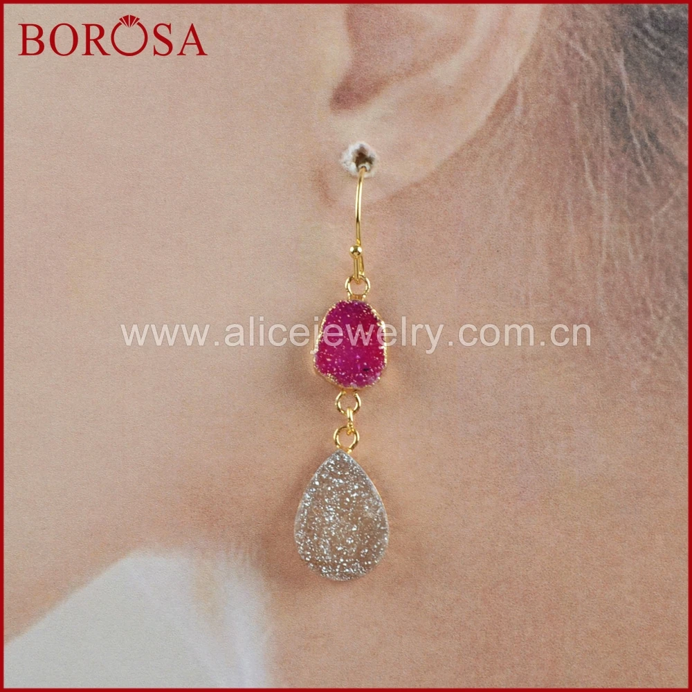 BOROSA 5 пар стильные золотые цвета радуги свободной формы и каплевидной титановой