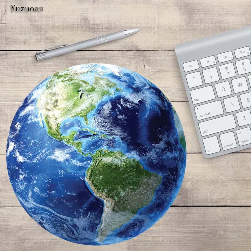 Коврик для мыши Yuzuoan с 3D принтом серии Planet 200x200x2 мм круглый коврик изображением